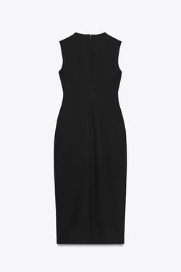 BELTED CREPE MIDI DRESS - Zara фото 6