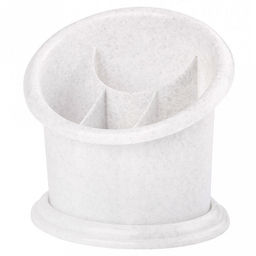 Подставка для столовых приборов пластмассовая "Стиль" 16,5х13х15,5см, 4-хсекционная, белый (Россия)