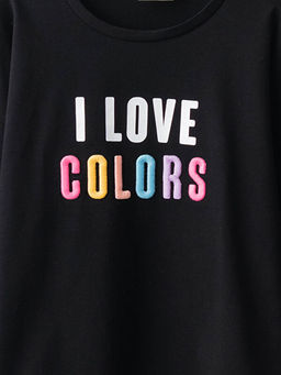 Bisiklet Yaka Bask?l? Uzun Kollu Pamuklu K?z ?ocuk Ti??rt - Waikiki фото 3