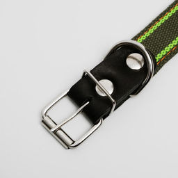 Ошейник брезентовый безразмерный двухслойный, хаки/зелёный, 67 х 3 см, ОШ до 55 см - Пижон фото 3