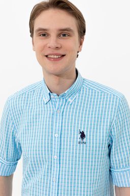 U. S. Polo Assn Мужская бирюзовая рубашка с длинным рукавом