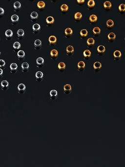 Кримп (зажимная бусина) (набор 400шт), 1,5мм, цвет золото-серебро