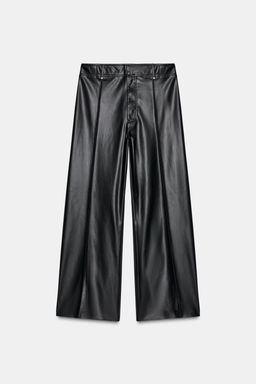 ZW COLLECTION TAILORED WIDE-LEG LEATHER-EFFECT TROUSERS - Zara фото 19