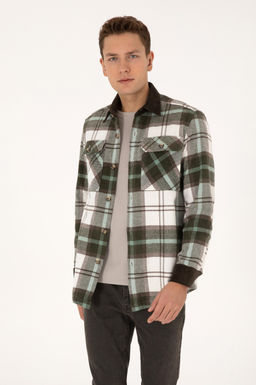 Erkek A__k Haki Uzun Kollu G_mlek