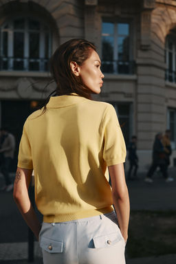 SHORT SLEEVE KNIT POLO TOP - Zara фото 22