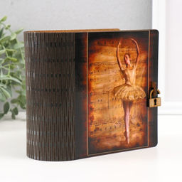 Деревянная шкатулка-книга «Балерина» 14×14 см