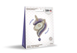 Klart набор для вышивания 10-016 Брошь. Фиолетовый единорог 5.5 х 9.5 см