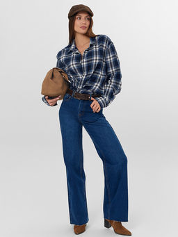 Джинсы женские wide leg темно-синие - Mark formelle фото 7