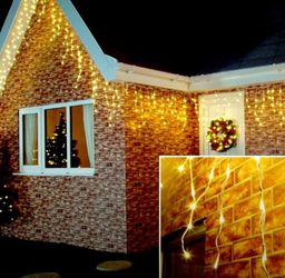 Уличная гирлянда бахрома 12х0,6м. ЖЕЛТАЯ