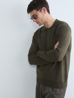 Polo Yaka Erkek Triko Kazak