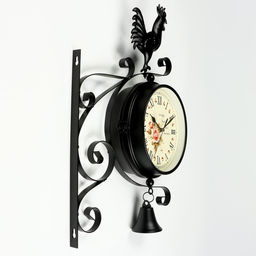 Часы настенные интерьерные «Флюгер», двусторонние, на подвесе, бесшумные, плавный ход, 48×32 см, циферблат d=19 см, 1хАА