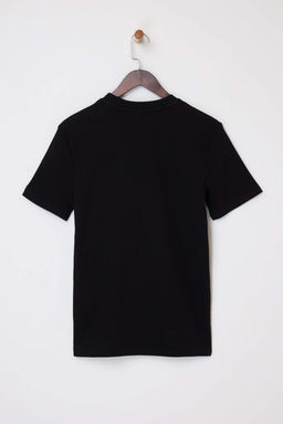 Siyah Regular/Normal Kesim Dokulu Kaskorse Basic T-Shirt TMNSS26TS00002 - Trendyolmilla фото 2