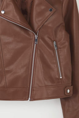 Siyah Fitted Kal?p Suni Deri Biker Ince Ceket Mont TWOAW26MO00083 - Trendyolmilla фото 9