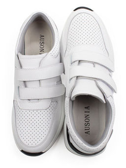 03-YG452-1 WHITE Кроссовки женские (натуральная кожа)