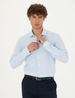 Рубашка Mavi Slim Fit светло-голубая
