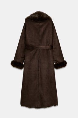 BELTED FAUX FUR COAT ZW COLLECTION - Zara фото 7