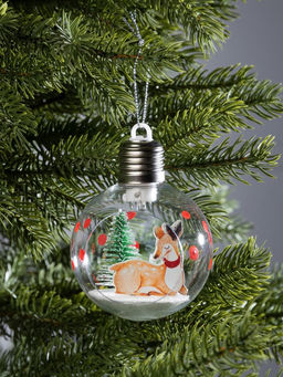 Ёлочный шар Пятнистый оленёнок, d=8 см, 1 LED, от батареек, свечение тёплое белое - Luazon lighting фото 10