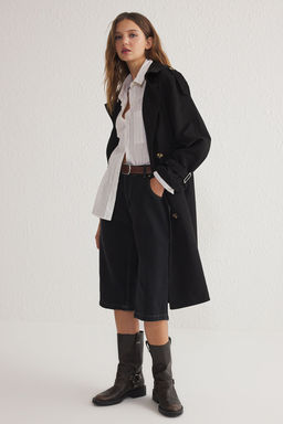 Trendyolmilla Haki Kemerli Ruzgarl?k Detayl? Su Itici Uzun Trenckot TWOSS21TR0005  фото 78