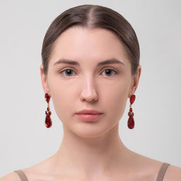Серьги висячие со стразами Вечеринка цветок из капель, цвет красно-белый в золоте, 6,3см - Queen fair фото 3
