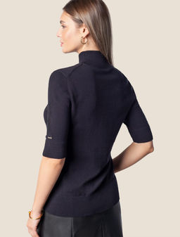 VILATTE / Джемпер тонкой вязки из хлопка с нейлоном  фото 2