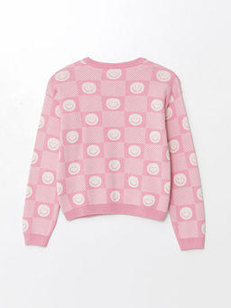 Bisiklet Yaka Desenli Uzun Kollu K?z ?ocuk Triko Kazak - Waikiki фото 2