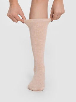 Цена за 5 пар! Носки женские бежевые высокие бежевый меланж 209K-2960 - Mark formelle фото 4