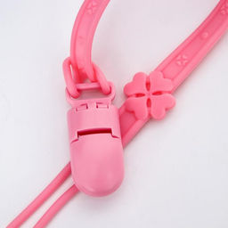 Держатель для соски - пустышки, силиконовый, цвет розовый