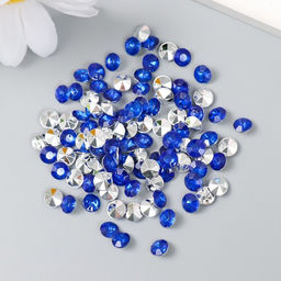 Цена за 2 шт. Декор для творчества в бутылочке Стразы. Ярко-синий набор 250 шт d=0,6 см 4х3х3 см - Арт узор фото 4