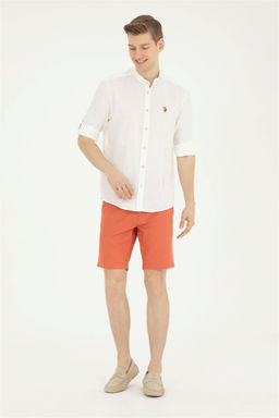 Мужская рубашка с длинным рукавом цвета экрю Неожиданная скидка в корзине - U.s. polo assn фото 4