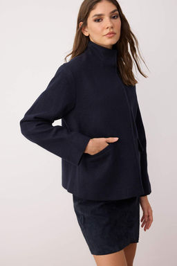 Lacivert Oversize Kal?p Kase Bomber Ince Ceket Mont TWOAW26MO00128 - Trendyolmilla фото 3