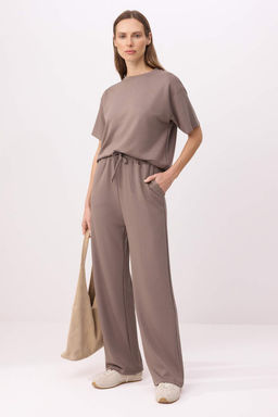 Vizon K?sa Kol Bisiklet Yaka Relaxed/Rahat Kal?p Esnek Orme Alt - Ust Tak?m TWOAW26AU00084