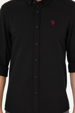 Мужская черная базовая рубашка с длинным рукавом - U.s. polo assn фото 12