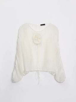 Блуза из тенселя с цветком / Zarina