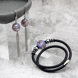 Серьги из муранского стекла PURPLE MIST LS1925