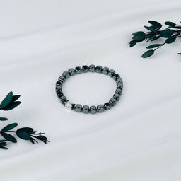Браслет из Гематита и Горного Хрусталя 17 см
