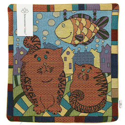 Наволочка декоративная 40х38см Мечты Рыжиков, гобелен 310г/м2 - хлопок 70%, полиэстер 30%, жаккард, с кантом, на молнии Домашняя мода (Россия)  фото 2