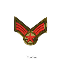 Термоаппликации вышитые арт.ТВТ.ТЕР.15.20 Армия звезда крылья 20 шт 5,5х4,5 см