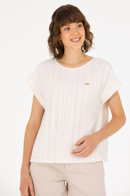 Женская кремовая футболка - U.s. polo assn фото 4