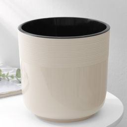 Кашпо для цветов со вставкой «Линель», 4.5 л, d=19 см, h=19 см, бежевое