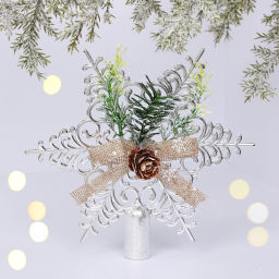 Цена за 2 шт. Звезда на ёлку 19*19 см "Хвойная", Серебро