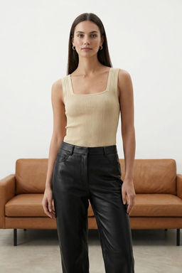 Tas-Kahverengi Basic Ikili Paket Top Ince Bluz TWOSS24BZ00623