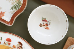 Пиала, 12х6 см, 300 мл, фарфор P, белая, Грибы и листья, Autumn Breeze - Easy life фото 3