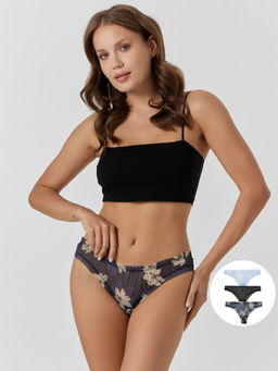 Цена за 2 штуки! Трусы бразилиана женские в наборе, 3 шт