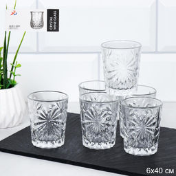 Стопка 6 штук 50 мл резная / RC035A /уп 48/ - ГалеонТрейд фото 3