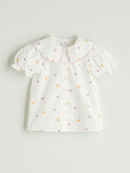 Bebe Yaka ?i?ekli K?z ?ocuk G?mlek