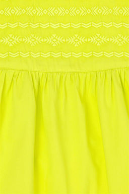 Неоново-желтое тканое платье для девочки - U.s. polo assn фото 3