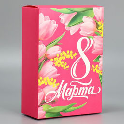 Цена за 2 шт. Коробка подарочная складная, упаковка, «С 8 марта», 16 х 23 х 7.5 см