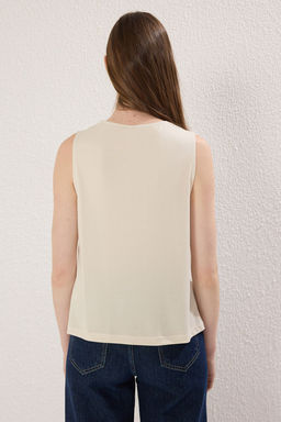 Tas More Sustainable Modal Ak?skan Kumasl? Regular Kal?p Pilili Orme Bluz TWOSS25BZ00401