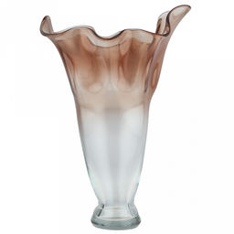 Ваза для цветов стеклянная "Фазолетто-1" 7,45л, д32см, h45,5см, большая, свободного выдувания (Россия)