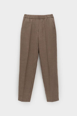 ЕТ 40022/бежево-коричневая гусиная лапка брюки жен